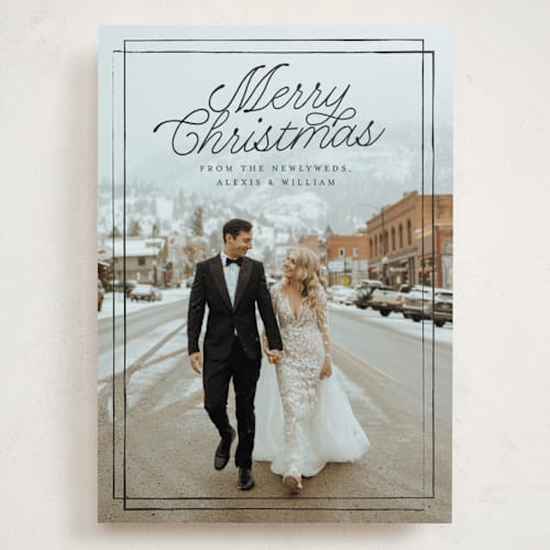 This is a ink holiday photo cards with standard by Anna Elder called a classic christmas printing on recycled smooth signature in grand