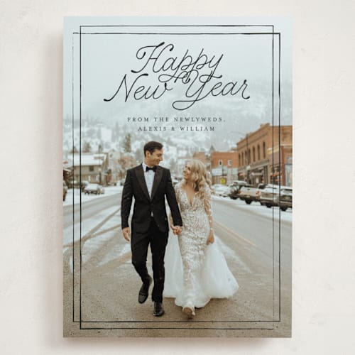 This is a ink holiday photo cards with standard by Anna Elder called a classic christmas printing on recycled smooth signature in grand