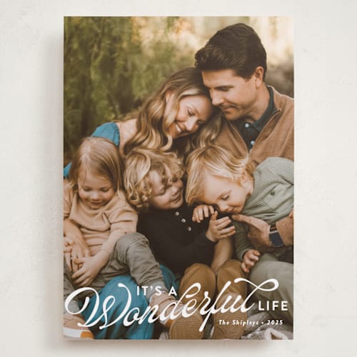 This is a snow holiday photo cards with standard by Susan Asbill called these wonderful things printing on recycled smooth signature in grand