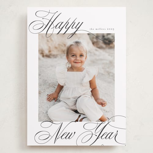 This is a ink holiday photo cards with standard by Nicole Walsh called merry script printing on recycled smooth signature in grand