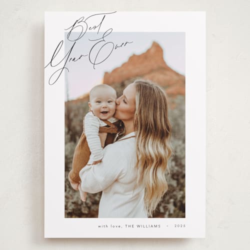 This is a snow holiday photo cards with standard by Stephanie Hawkes called corner note printing on recycled smooth signature in grand