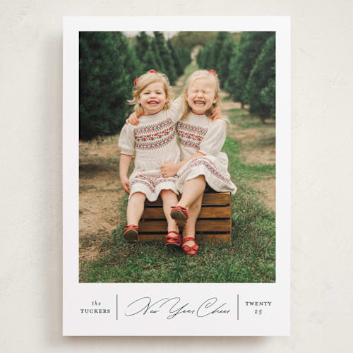 This is a juniper holiday photo cards with standard by Erica Krystek called simply merry printing on recycled smooth signature in grand