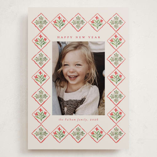 This is a ivory holiday photo cards with standard by Petra Kern called gretchen printing on recycled smooth signature in grand