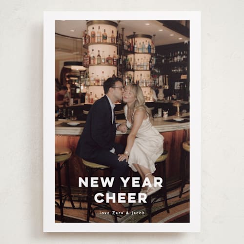 This is a opal holiday photo cards with standard by Benita Crandall called new year love printing on recycled smooth signature in grand