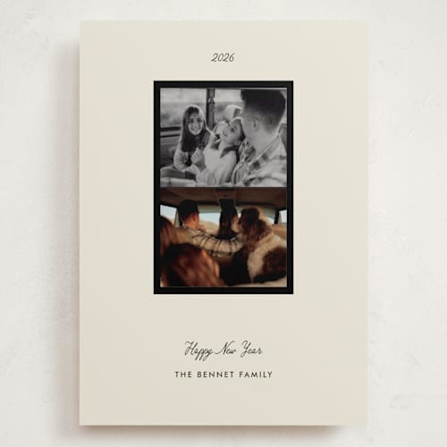 This is a latte holiday photo cards with standard by Helena Vitto called away we go printing on recycled smooth signature in grand