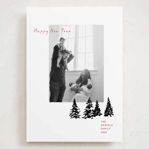 This is a ash holiday photo cards with standard by Robin Ott called treelot printing on recycled smooth signature in grand