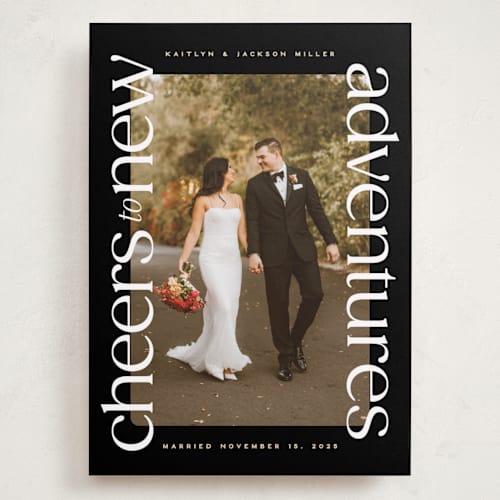 This is a night holiday photo cards with standard by Owl and Toad called cheers to new printing on recycled smooth signature in grand