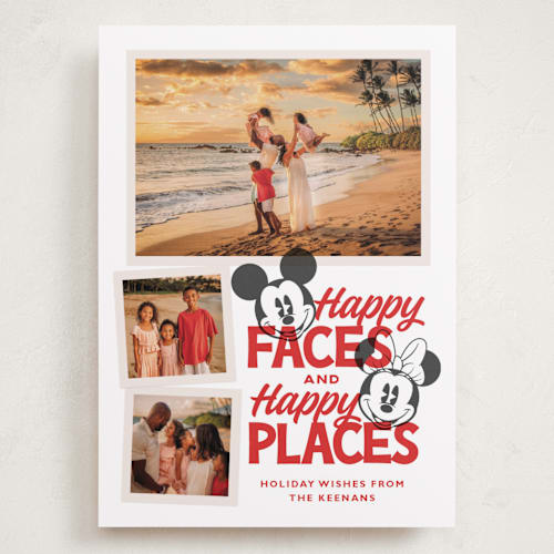 This is a cherry holiday photo cards with standard by Jill Means called disney mickey mouse happy places printing on recycled smooth signature in grand