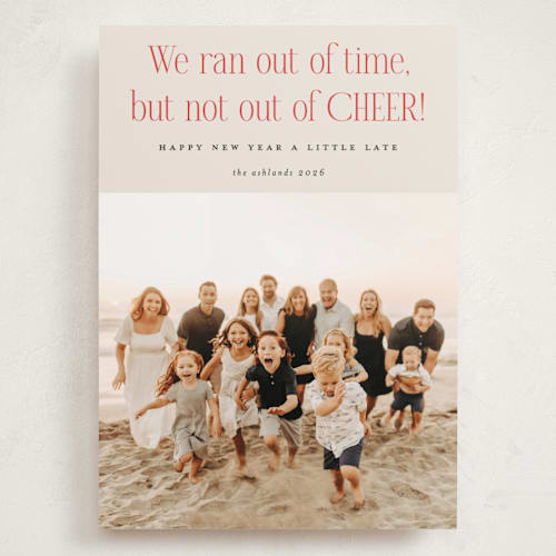 This is a eggnog holiday photo cards with standard by Erica Krystek called short on time printing on recycled smooth signature in grand