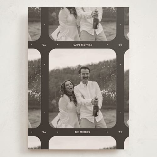 This is a coffee bean holiday photo cards with standard by Meggy Masters called vintage film printing on recycled smooth signature in grand