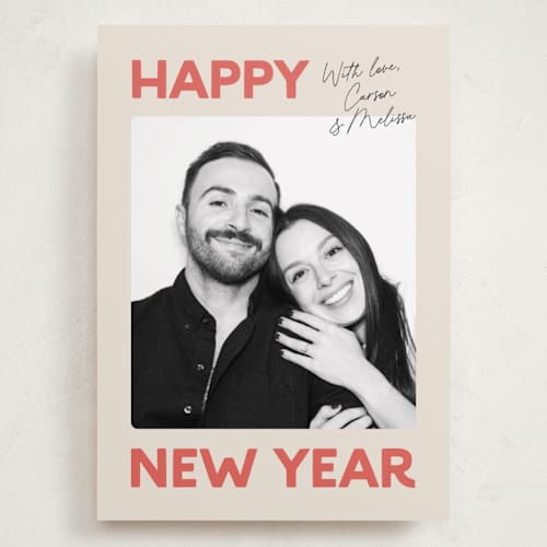 This is a candy cane holiday photo cards with standard by Carmia Jordaan called big and bold printing on recycled smooth signature in grand