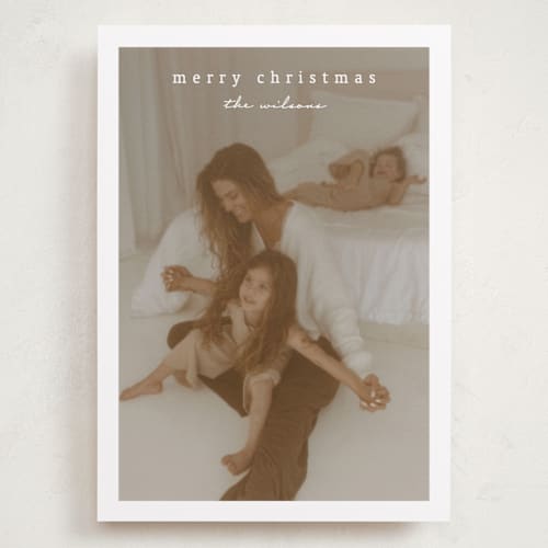 This is a snow holiday photo cards with standard by Stacey Meacham called simplest border printing on recycled smooth signature in grand