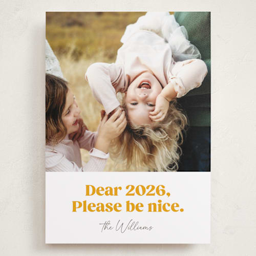 This is a snow holiday photo cards with standard by Robert and Stella called pretty please printing on recycled smooth signature in grand