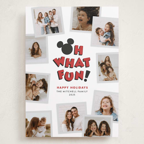 This is a sugar holiday photo cards with standard by Jessie Steury called disney's mickey mouse fun printing on recycled smooth signature in grand