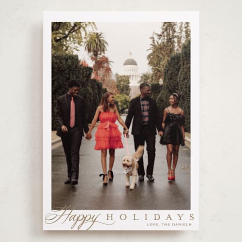 This is a honey holiday photo cards with standard by Carolyn MacLaren called footnote printing on recycled smooth signature in grand