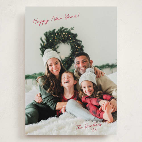 This is a holly holiday photo cards with standard by Jessie Steury called little note printing on recycled smooth signature in grand