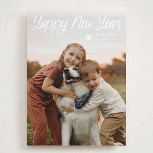 This is a snow holiday photo cards with standard by Annie Holmquist called unleashed printing on recycled smooth signature in grand