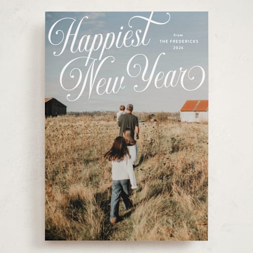 This is a snow holiday photo cards with standard by Jackie Crawford called vintage fun printing on recycled smooth signature in grand