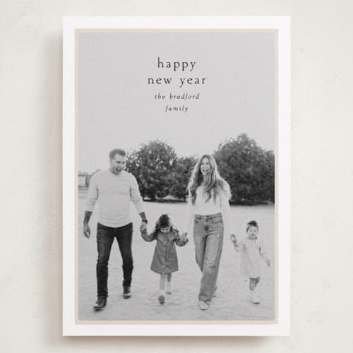 This is a snow holiday photo cards with standard by Robert and Stella called halford printing on recycled smooth signature in grand