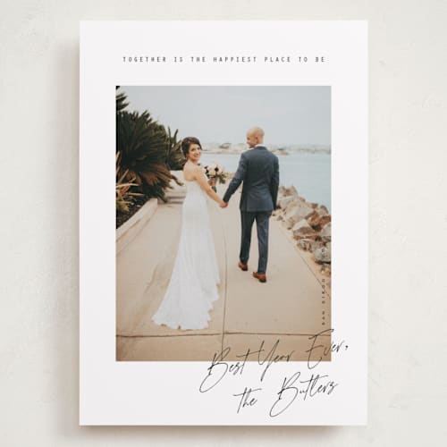 This is a snow holiday photo cards with standard by Orasie called merriest together printing on recycled smooth signature in grand