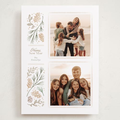 This is a snow holiday photo cards with standard by Jennifer Wick called sedgwick printing on recycled smooth signature in grand