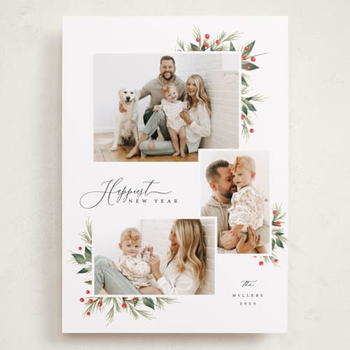 This is a snow holiday photo cards with standard by Melanie Kosuge called triple printing on recycled smooth signature in grand