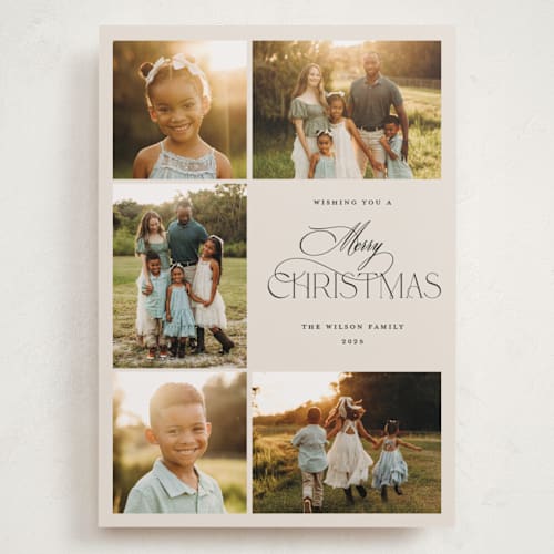 This is a eggnog holiday photo cards with standard by Benita Crandall called yuletide printing on recycled smooth signature in grand