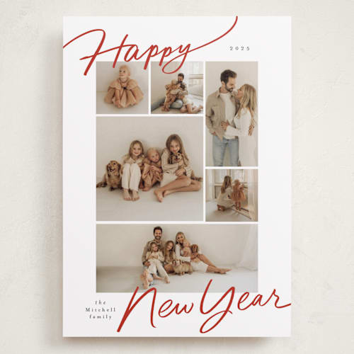 This is a brick holiday photo cards with standard by Everett Paper Goods called delightful mix printing on recycled smooth signature in grand