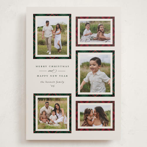 This is a eggnog holiday photo cards with standard by Erica Krystek called plaid gallery printing on recycled smooth signature in grand