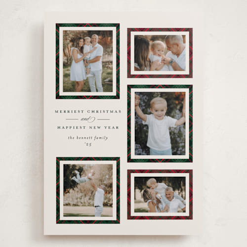 This is a eggnog holiday photo cards with standard by Erica Krystek called plaid gallery printing on recycled smooth signature in grand