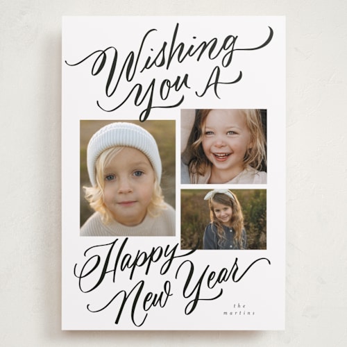 This is a coal holiday photo cards with standard by Elsa Duncan called we wish you printing on recycled smooth signature in grand