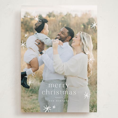 This is a snow holiday photo cards with standard by Wildfield Paper Co called twinkle! printing on recycled smooth signature in grand