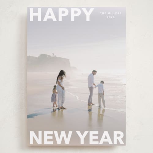 This is a cloud holiday photo cards with standard by Angela Thompson called modern type printing on recycled smooth signature in grand