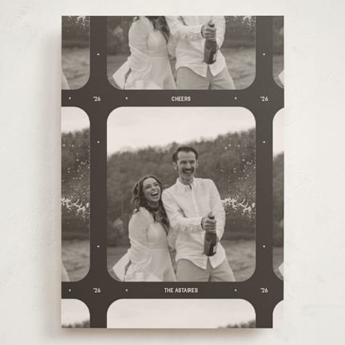 This is a coffee bean holiday photo cards with standard by Meggy Masters called vintage film printing on recycled smooth signature in grand