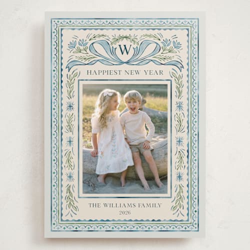 This is a blue jay holiday photo cards with standard by Paper Sun Studio called christmas gift printing on recycled smooth signature in grand