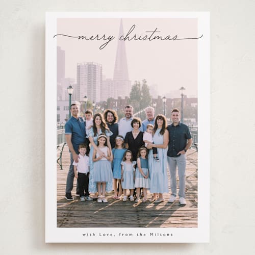 This is a cloud holiday photo cards with standard by Benita Crandall called noël moderne printing on recycled smooth signature in grand