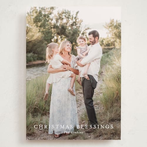 This is a cotton holiday photo cards with standard by Angela Thompson called simple blessings printing on recycled smooth signature in grand