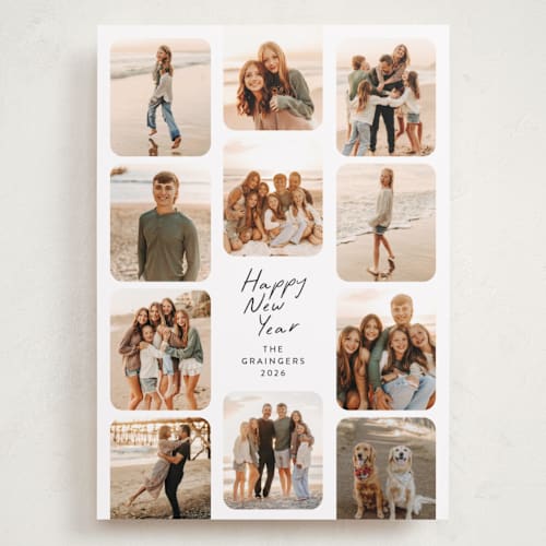 This is a snow holiday photo cards with standard by Lindsay Megahed called so many blessings printing on recycled smooth signature in grand