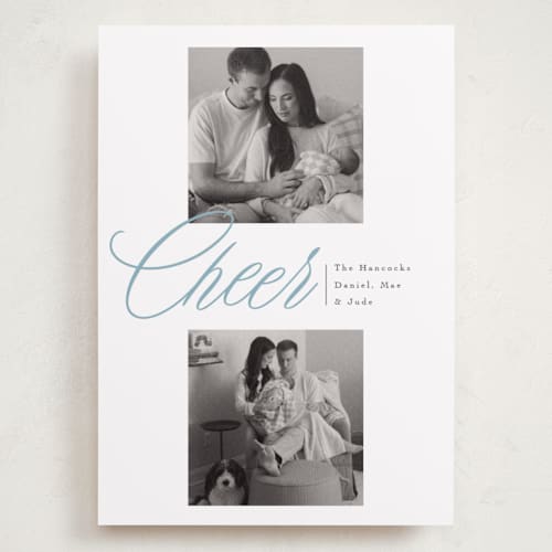 This is a celestial holiday photo cards with standard by Susan Zinader called quiet overlap printing on recycled smooth signature in grand