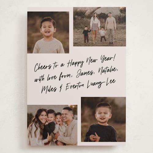This is a chai latte holiday photo cards with standard by Owl and Toad called little note printing on recycled smooth signature in grand