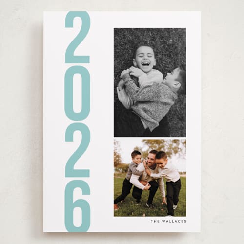 This is a icicle holiday photo cards with standard by Morgan Kendall called bold type printing on recycled smooth signature in grand