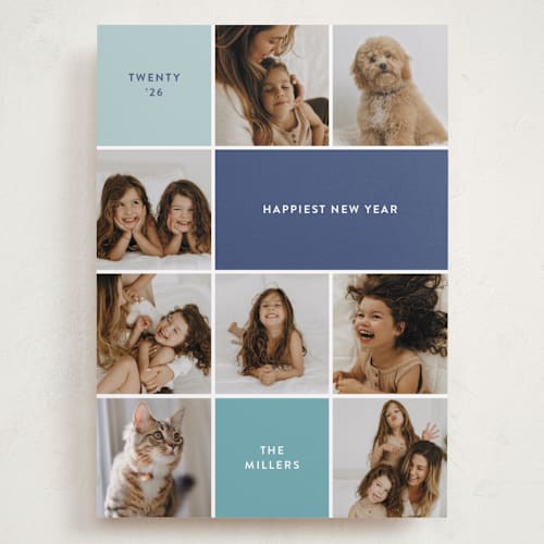 This is a wintermint holiday photo cards with standard by Olivia Williams called festive collage printing on recycled smooth signature in grand