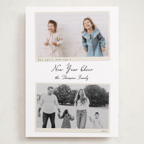 This is a coal holiday photo cards with standard by Ashlee Townsend called vintage snapshots printing on recycled smooth signature in grand