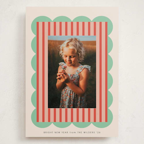 This is a mint chip holiday photo cards with standard by Morgan Kendall called layered frame printing on recycled smooth signature in grand