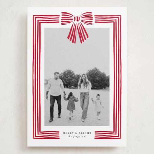 This is a snow holiday photo cards with standard by Iveta Angelova called ribbon framed printing on recycled smooth signature in grand