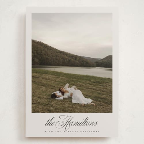 This is a mist holiday photo cards with standard by Nicole Walsh called feature printing on recycled smooth signature in grand