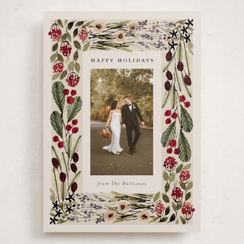 This is a putty holiday photo cards with standard by Meagan Christensen called abundance printing on recycled smooth signature in grand