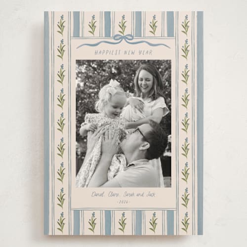 This is a blue jay holiday photo cards with standard by Creo Study called hand-drawn vintage garden printing on recycled smooth signature in grand