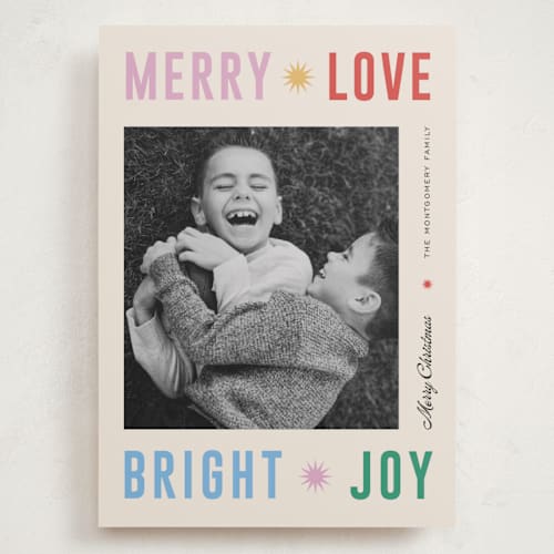 This is a sparkler holiday photo cards with standard by Pixel and Hank called peace poster printing on recycled smooth signature in grand