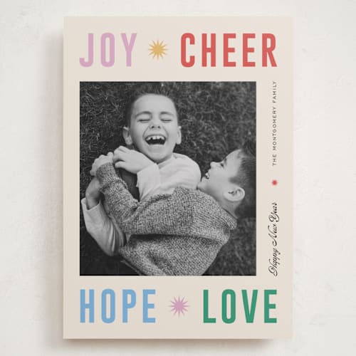 This is a sparkler holiday photo cards with standard by Pixel and Hank called peace poster printing on recycled smooth signature in grand